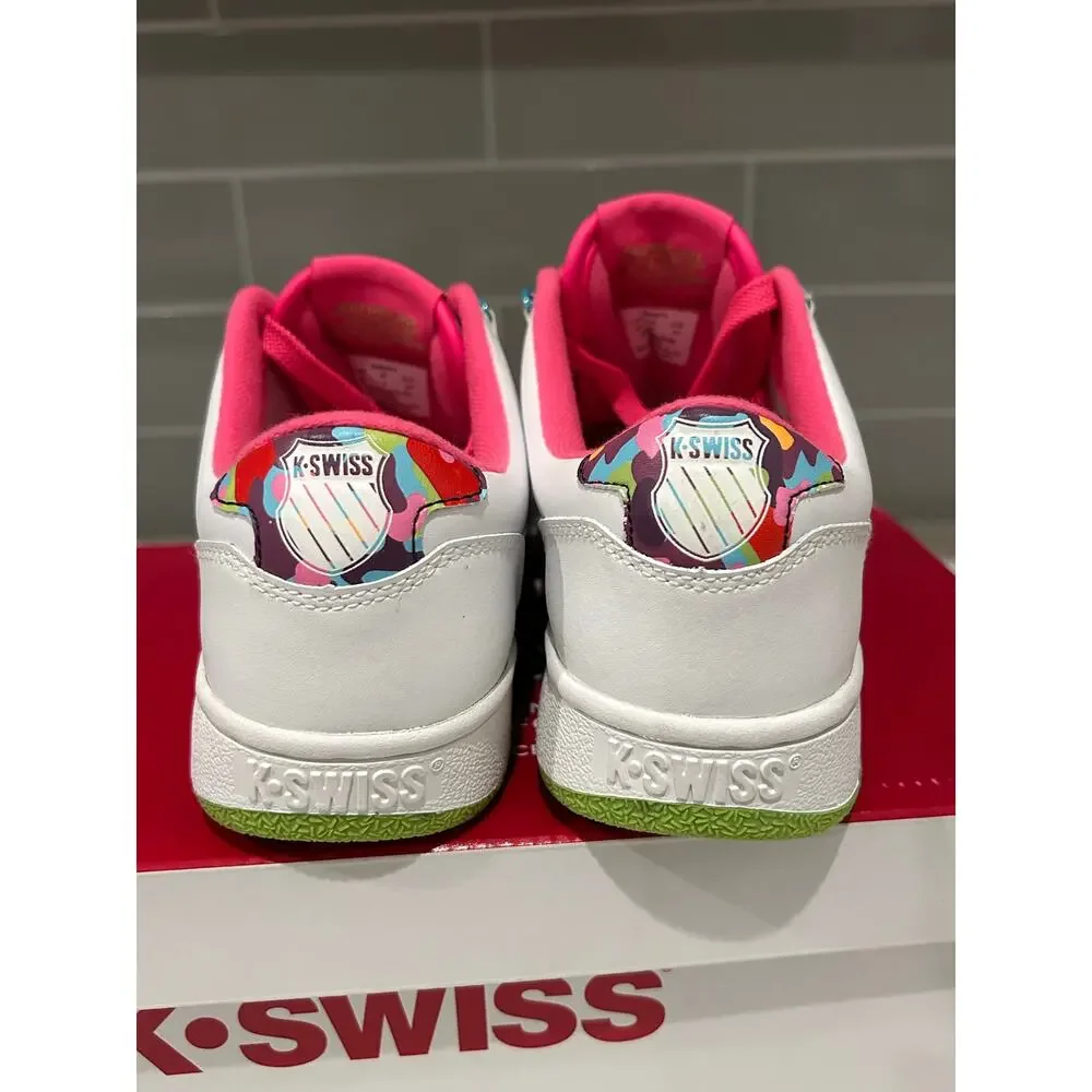K-Swiss Classic Varsity Low‎ White Pink Big Kids Running Trainers Shoes 5 -NIB